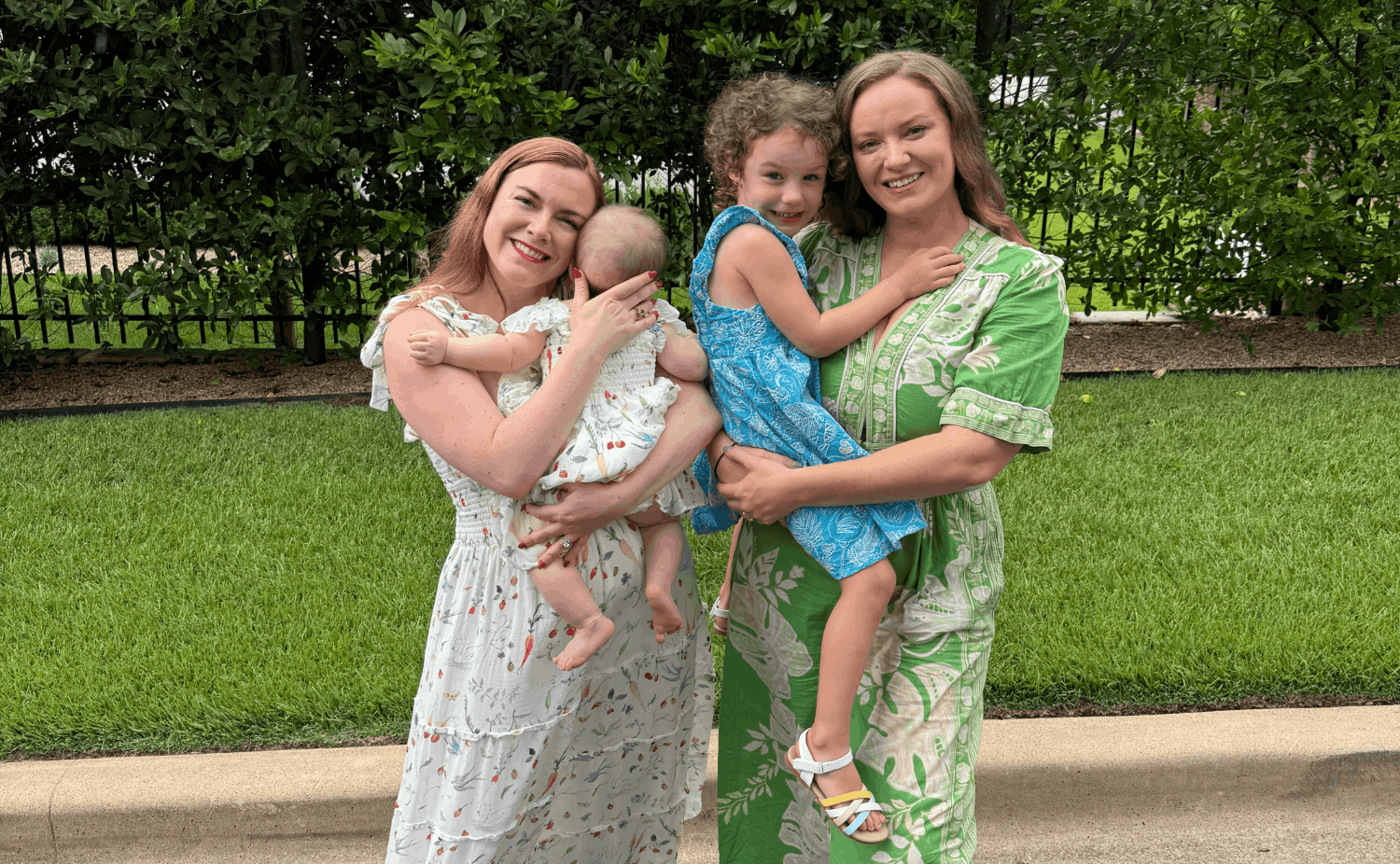Recess founders Molly and Amy with their children