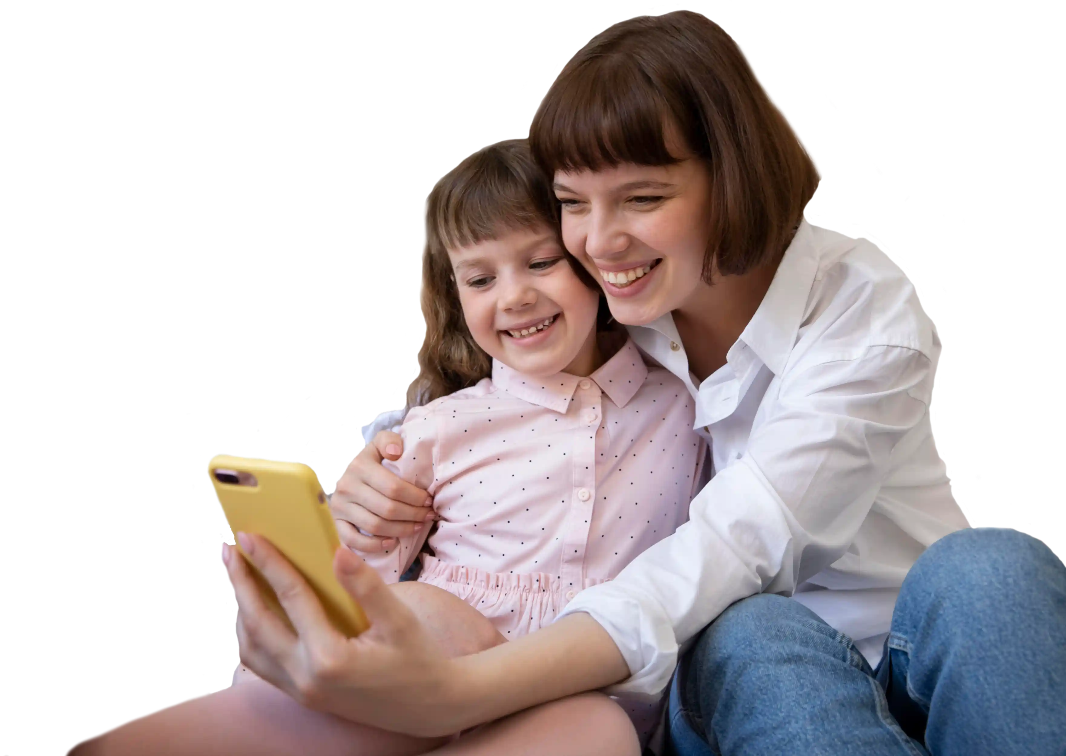 Mother and child using Campfire app